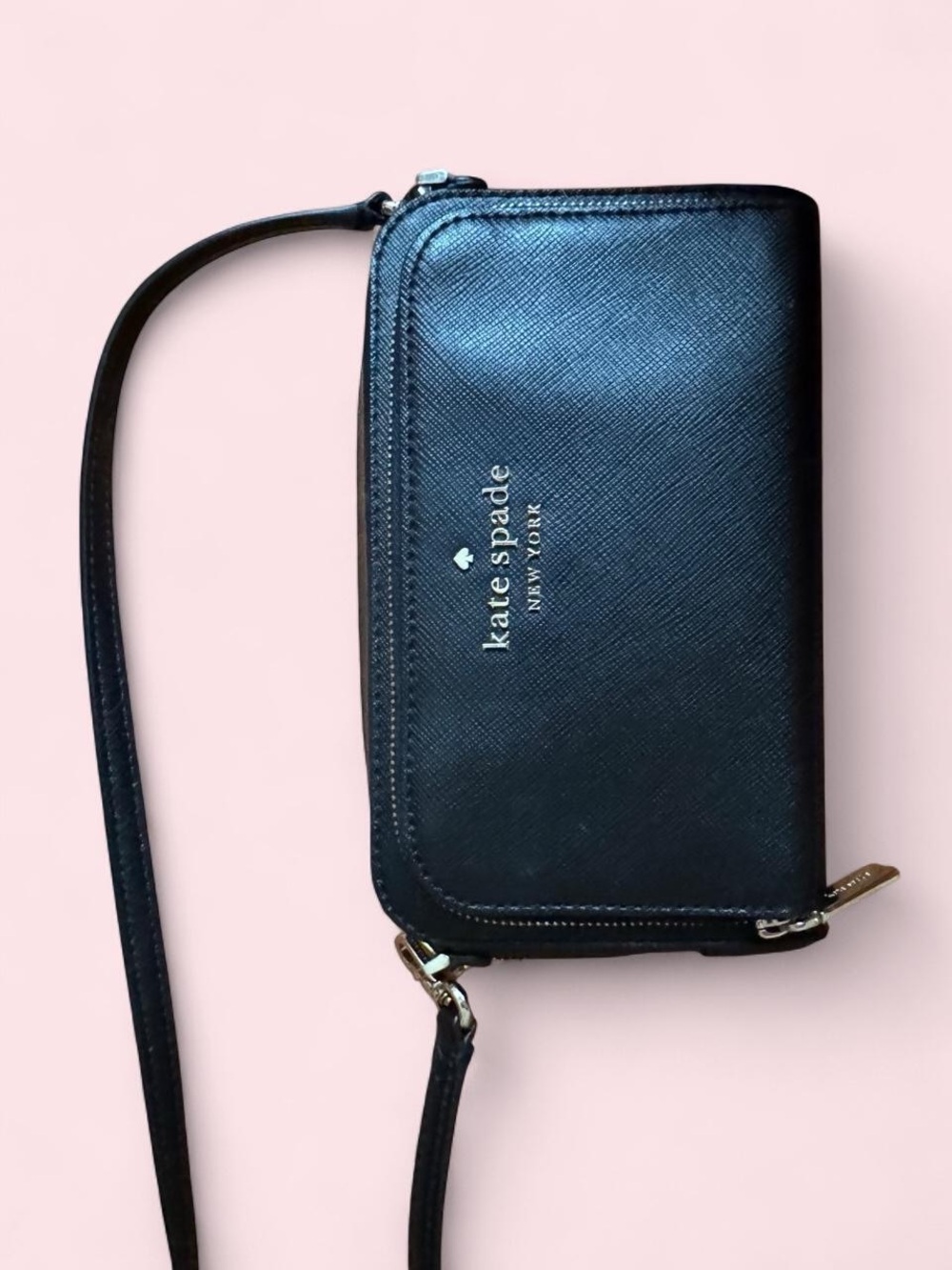 kate spade black saffiano crossbody purse